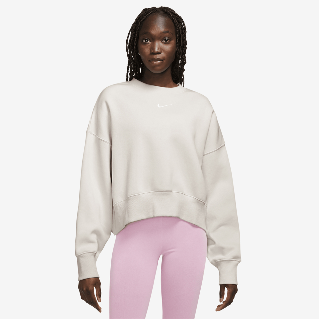 Nike NSW Style Fleece Crew OOS Image 1 of 3. Tap to open photo gallery.