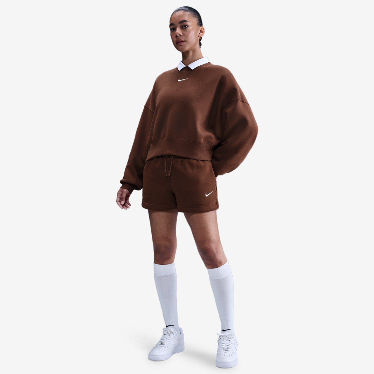 Nike NSW Style Fleece Crew OOS Image 2 of 3. Tap to open photo gallery.