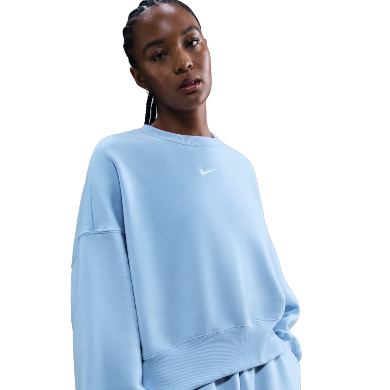 Nike NSW Style Fleece Crew OOS Image 1 of 5. Tap to open photo gallery.