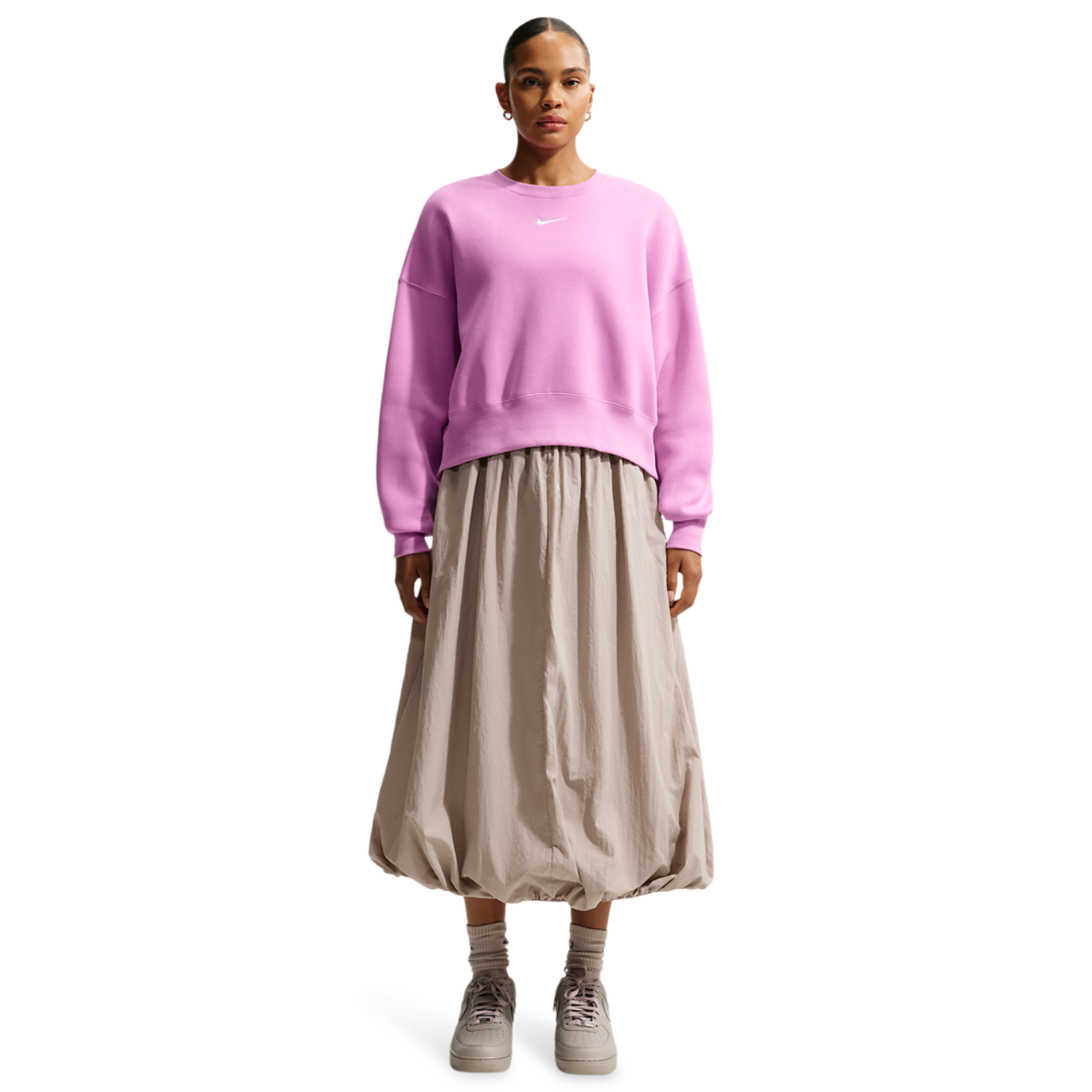 Nike NSW Style Fleece Crew OOS Image 3 of 4. Tap to open photo gallery.