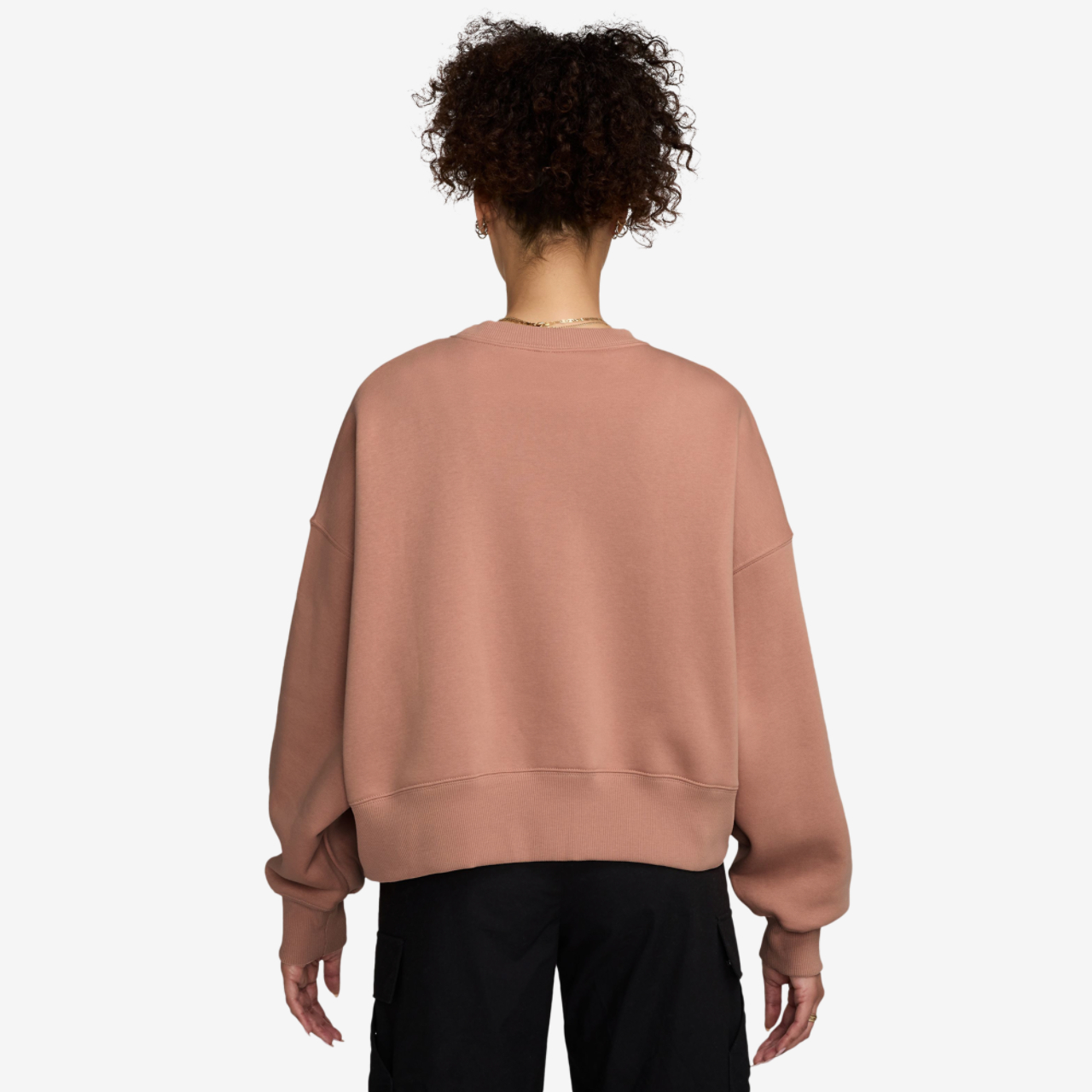 Nike NSW Style Fleece Crew OOS Image 2 of 3. Tap to open photo gallery.
