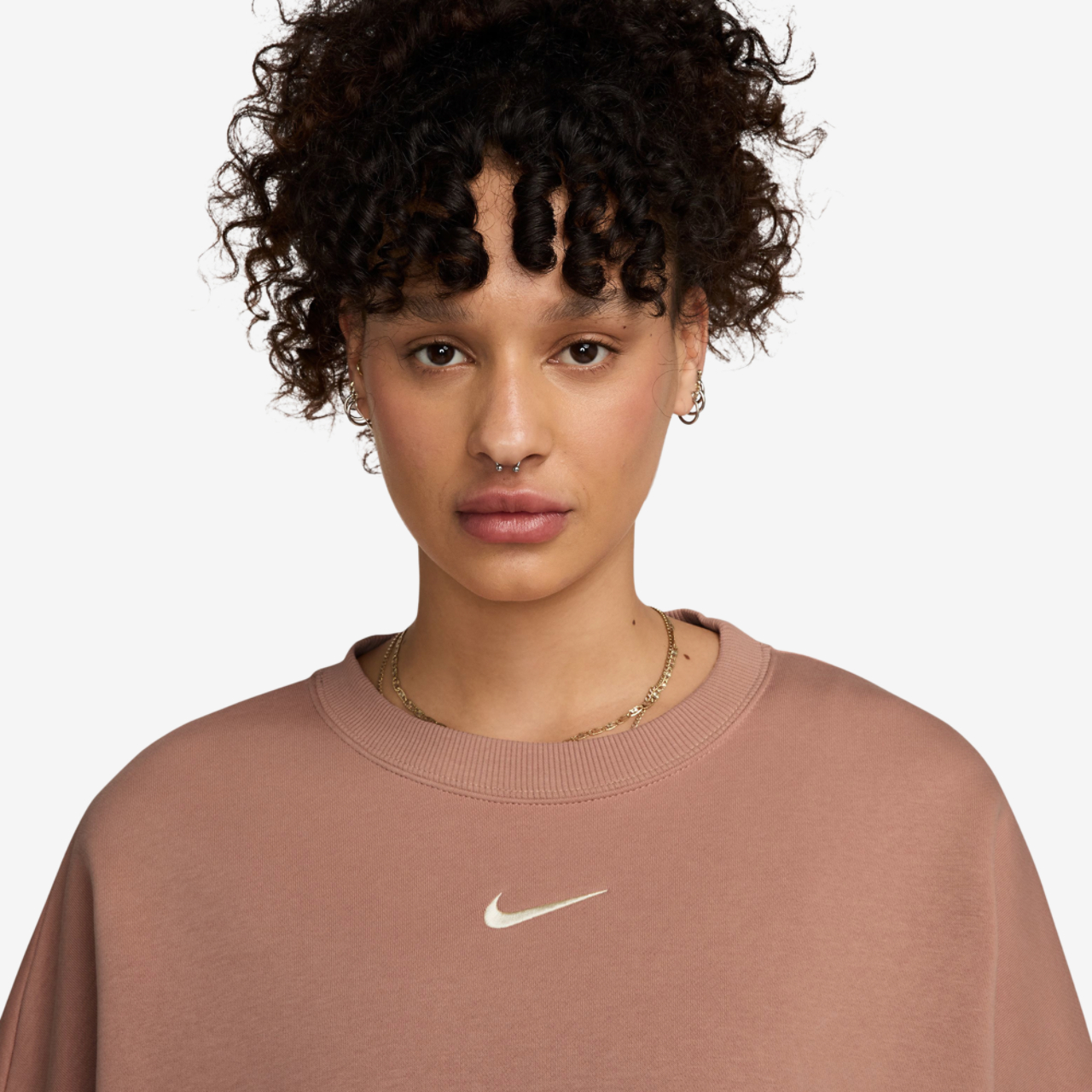 Nike NSW Style Fleece Crew OOS Image 3 of 3. Tap to open photo gallery.