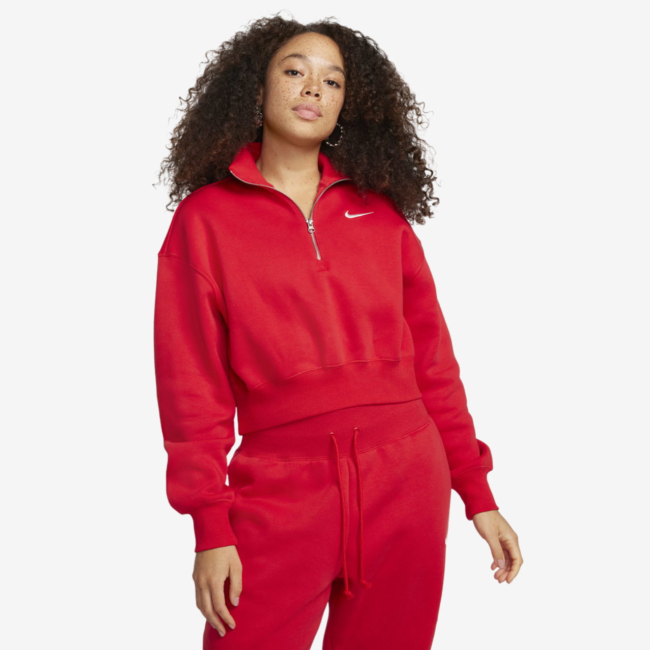 Nike Style Fleece Crop Quarter-Zip Image 1 of 4. Tap to open photo gallery.
