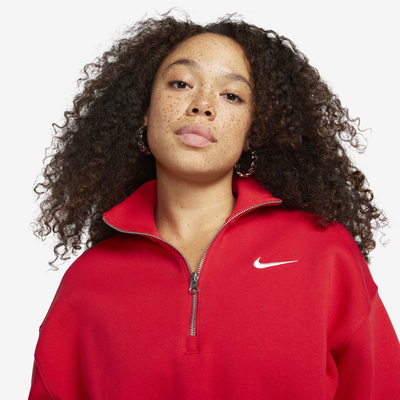 Nike Style Fleece Crop Quarter-Zip Image 3 of 4. Tap to open photo gallery.