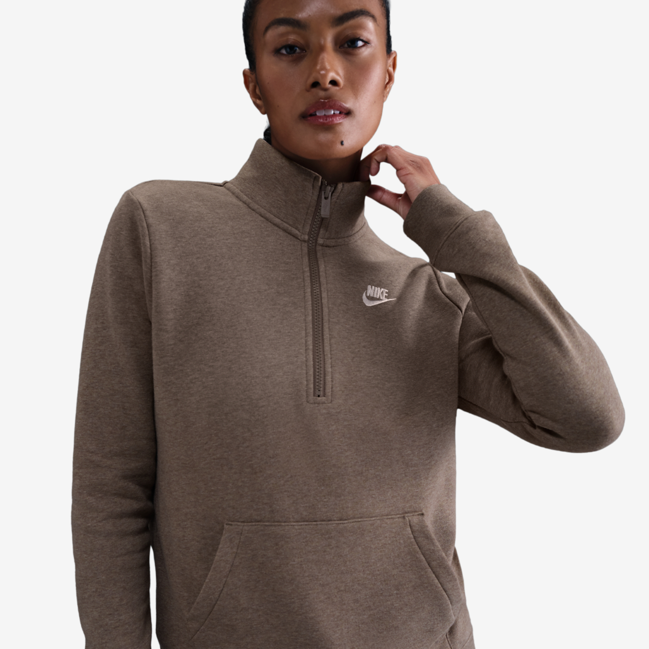 Nike NSW Club Fleece Quarter Zip Image 1 of 5. Tap to open photo gallery.