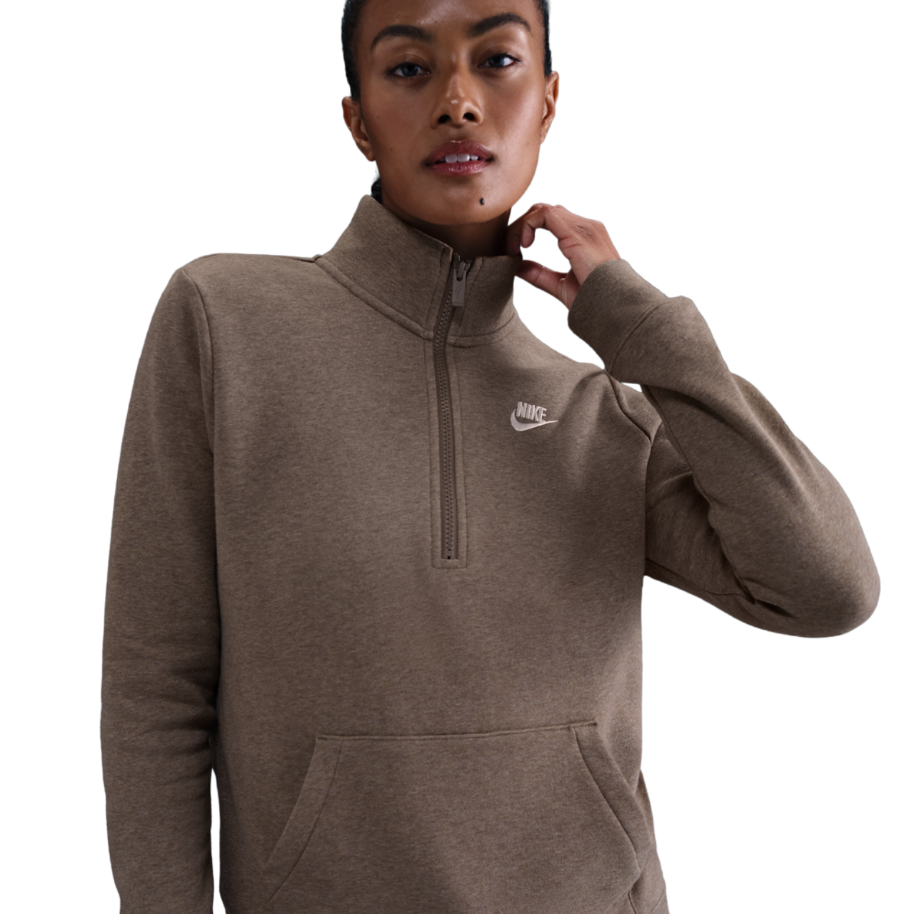 Nike NSW Club Fleece Quarter Zip Image 1 of 5. Tap to open photo gallery.