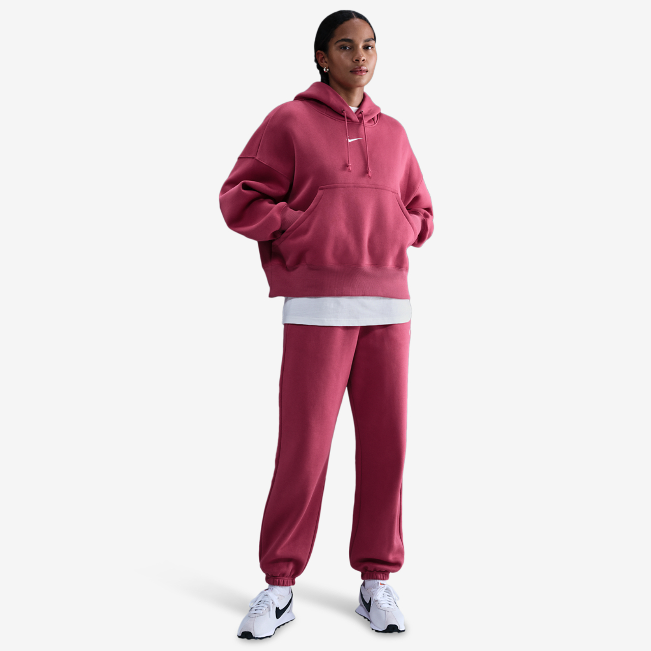 Nike PHNX Fleece OS Pullover Hoodie Image 3 of 4. Tap to open photo gallery.