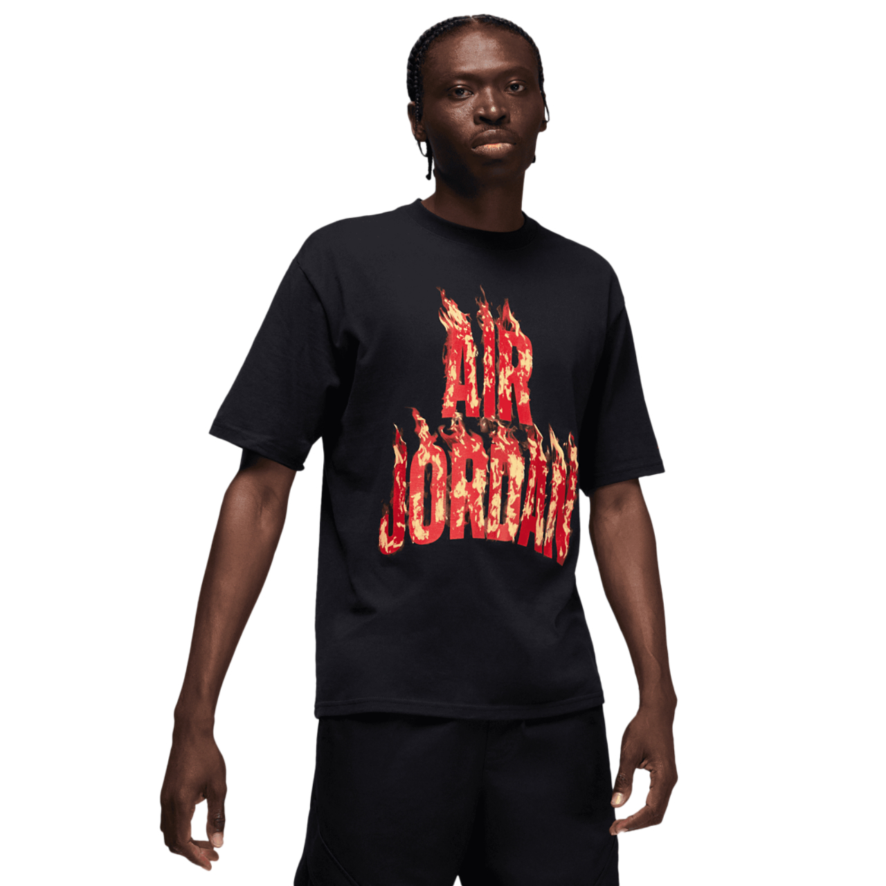 Jordan AJ 5 Fire '85 Short Sleeve Crew Image 1 of 7. Tap to open photo gallery.