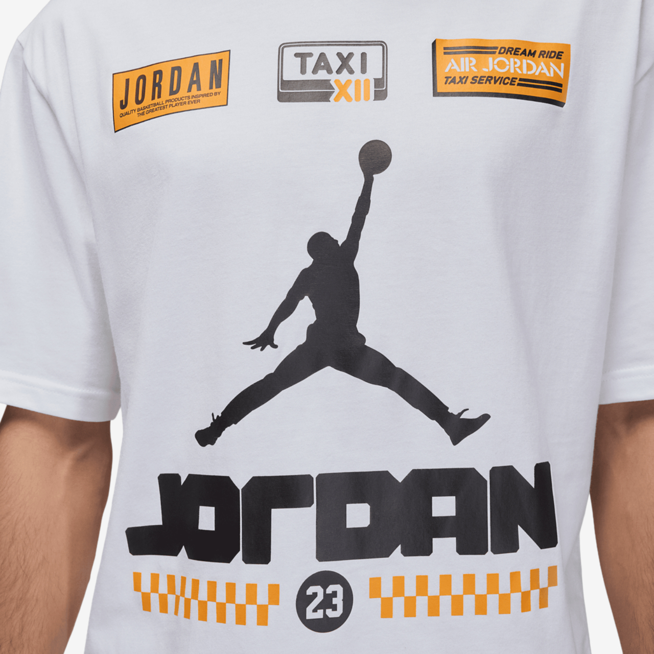 Jordan AJ 12 Taxi '85 Short Sleeve Crew Image 4 of 5. Tap to open photo gallery.