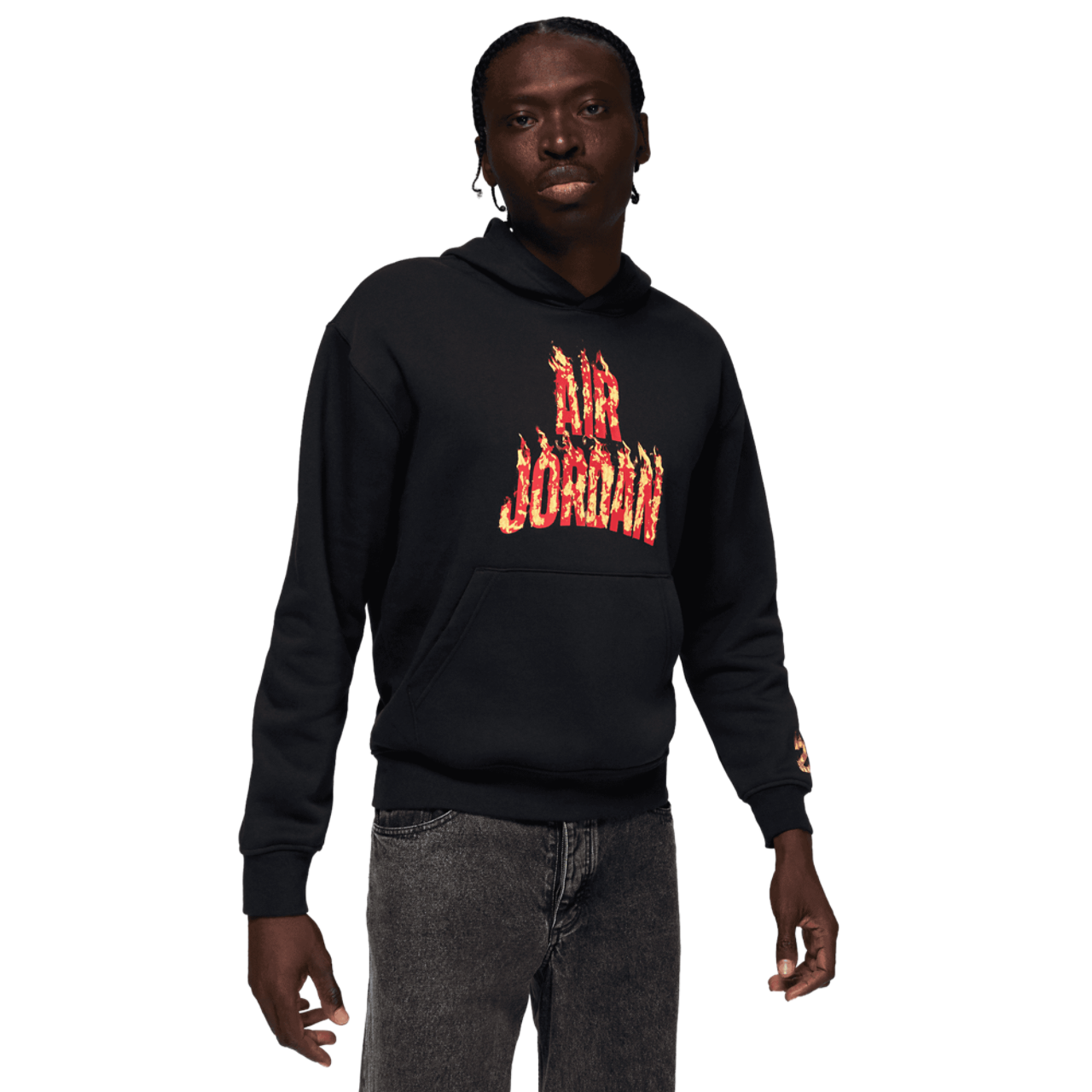 Jordan AJ 5 Fire Fleece Pullover Image 1 of 6. Tap to open photo gallery.