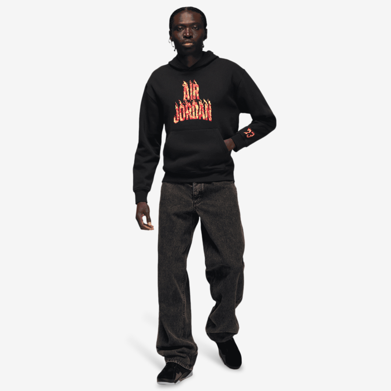 Jordan AJ 5 Fire Fleece Pullover Image 6 of 6. Tap to open photo gallery.