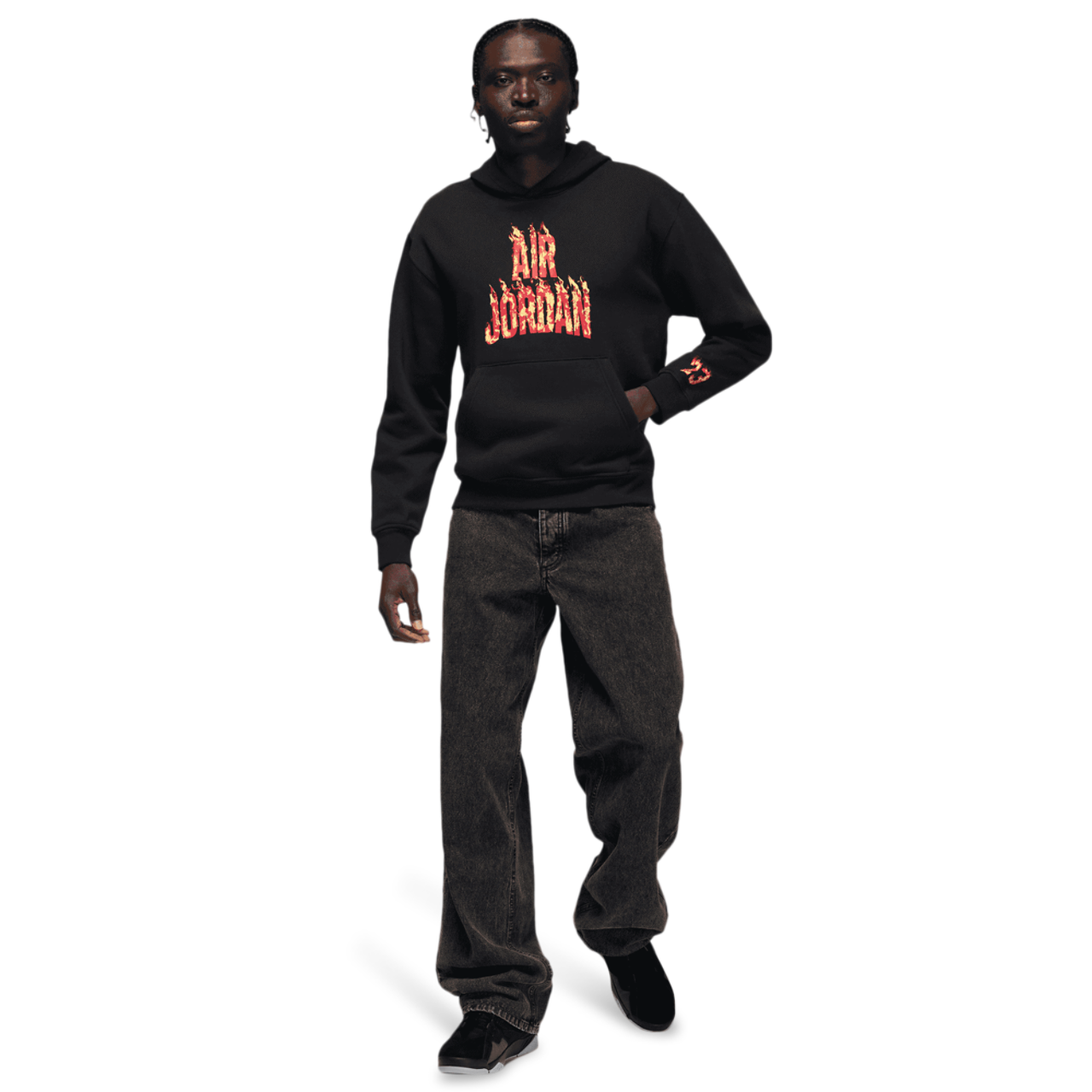 Jordan AJ 5 Fire Fleece Pullover Image 6 of 6. Tap to open photo gallery.