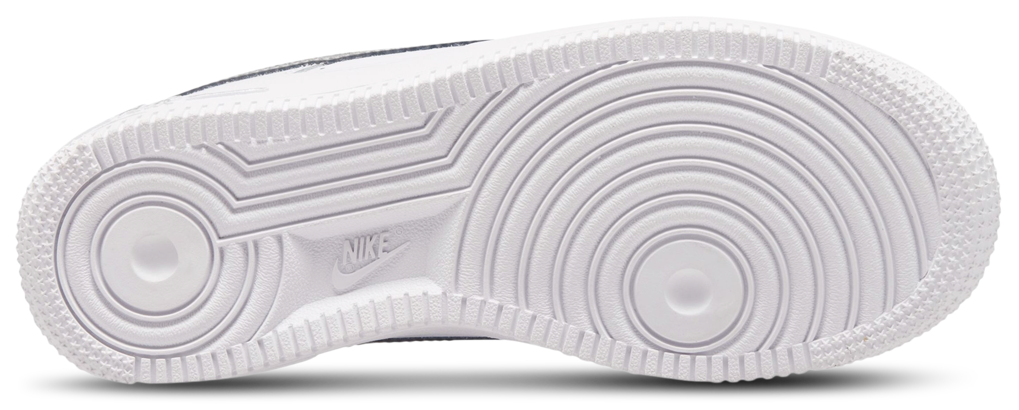 Nike Air Force 1 Low 童款 - White/Silver/Black - Image 4