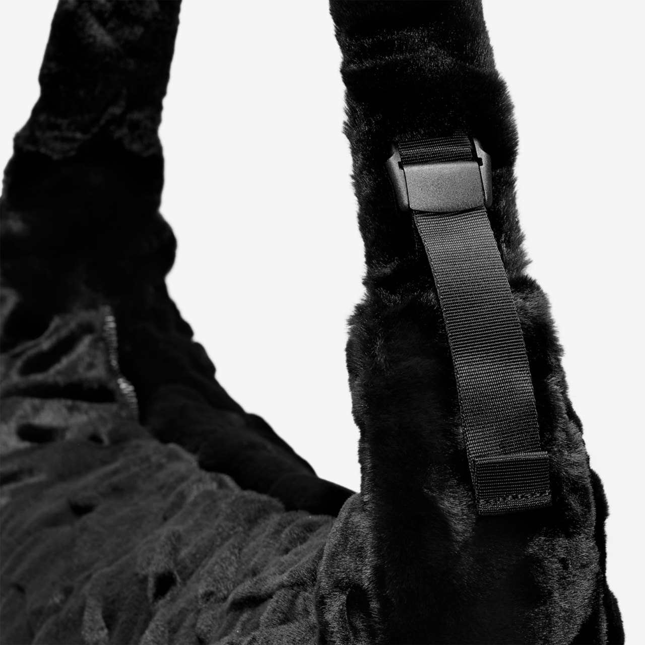Nike NSW Faux Fur Slouchy Bag Image 5 of 5. Tap to open photo gallery.