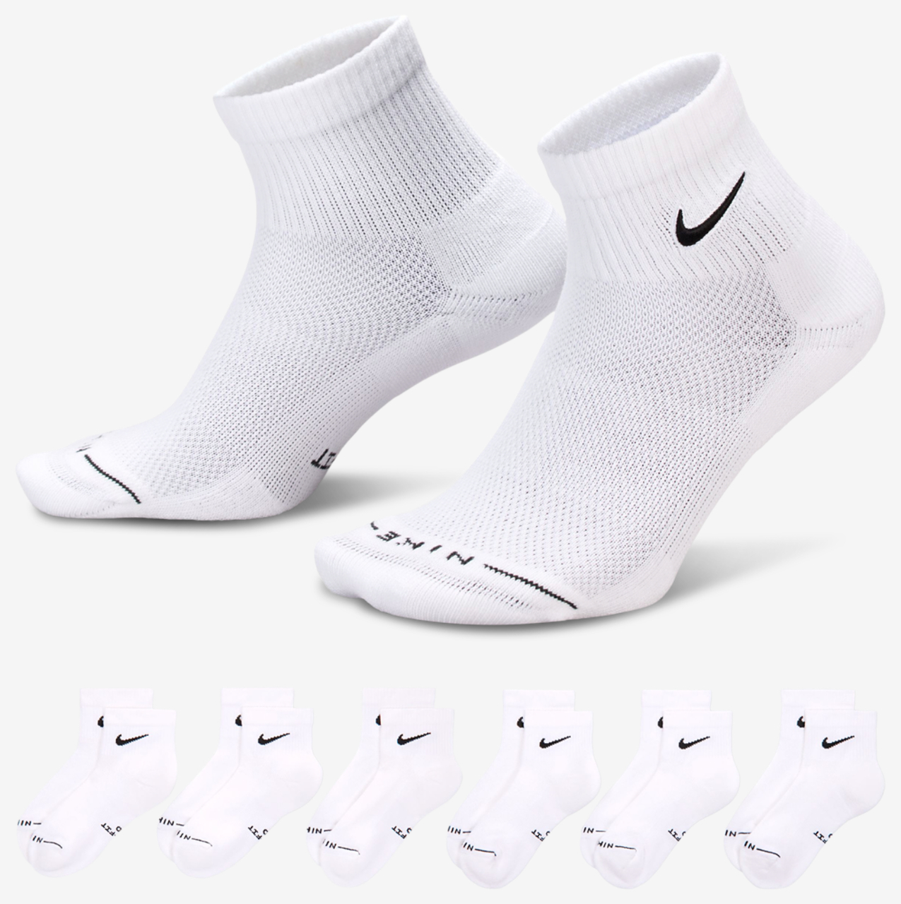 Nike Everyday Elevated Ankle Socks 6 Pack Image 1 of 1. Tap to open photo gallery.