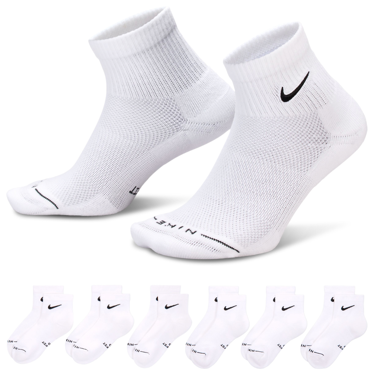 Nike Everyday Elevated Ankle Socks 6 Pack Image 1 of 1. Tap to open photo gallery.