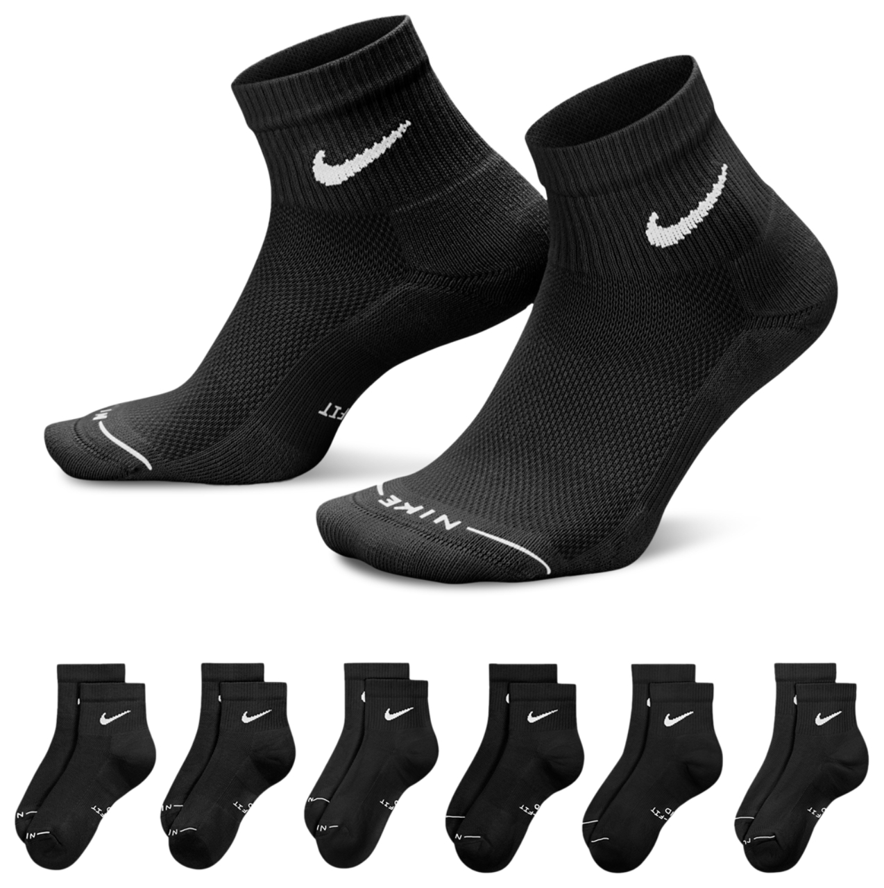 Nike Everyday Elevated Ankle Socks 6 Pack Image 1 of 1. Tap to open photo gallery.