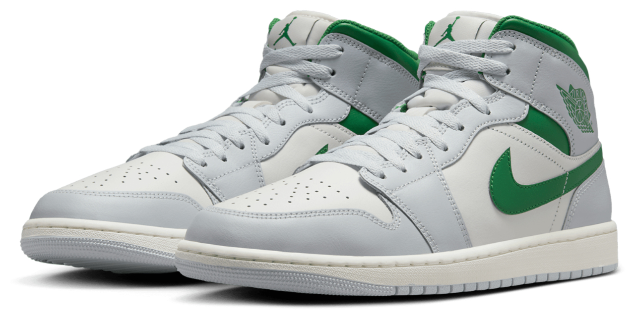 シューズ(男性用) Nike Air Jordan 1 Mid \"Green Grey White\" スニダンで購入可】11/1発売 Nike Air Jordan 1 Mid 