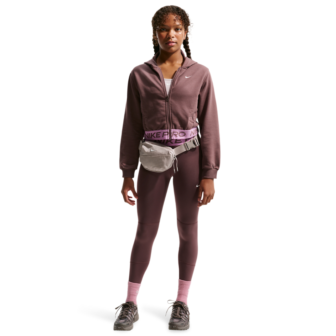 Nike Dri-FIT Full-Zip Fleece Hoodie Image 3 of 4. Tap to open photo gallery.