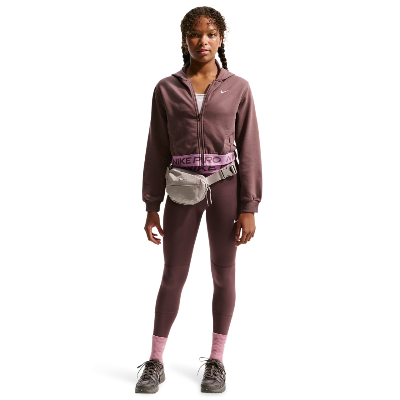 Nike Dri-FIT Full-Zip Fleece Hoodie Image 3 of 4. Tap to open photo gallery.