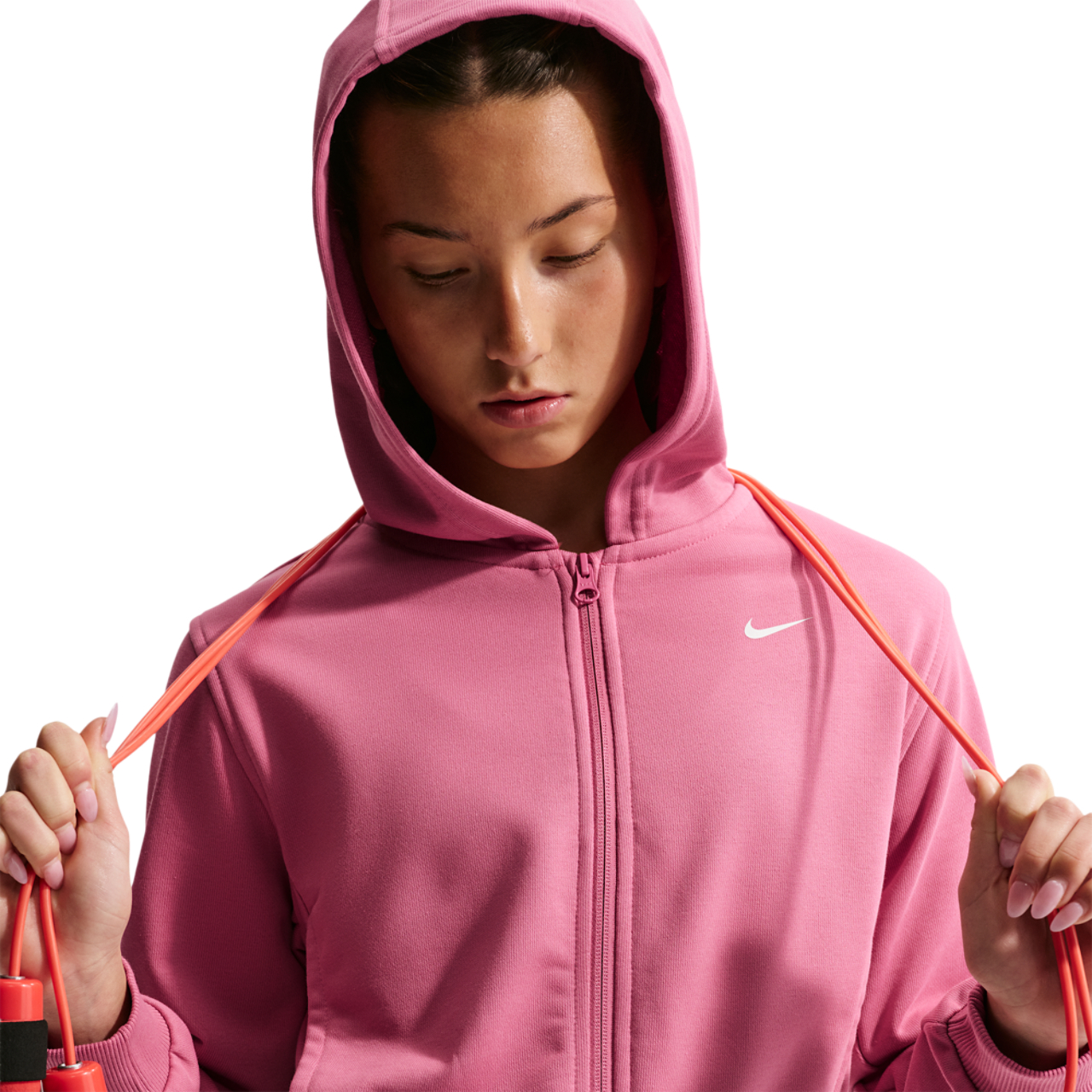 Nike Dri-FIT Full-Zip Fleece Hoodie Image 3 of 5. Tap to open photo gallery.