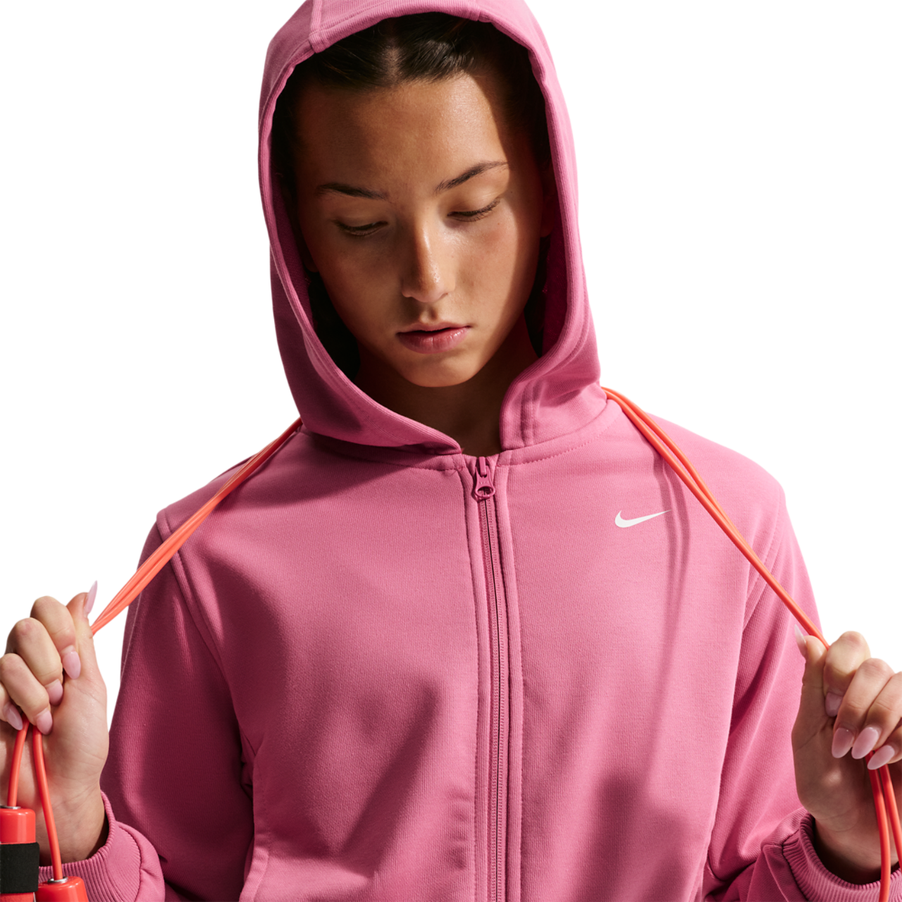 Nike Dri-FIT Full-Zip Fleece Hoodie Image 3 of 5. Tap to open photo gallery.