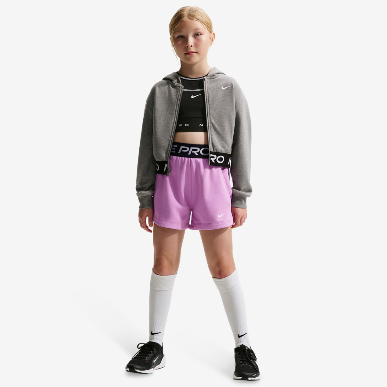 Nike Pro Dri-FIT Fleece Shorts Image 3 of 4. Tap to open photo gallery.