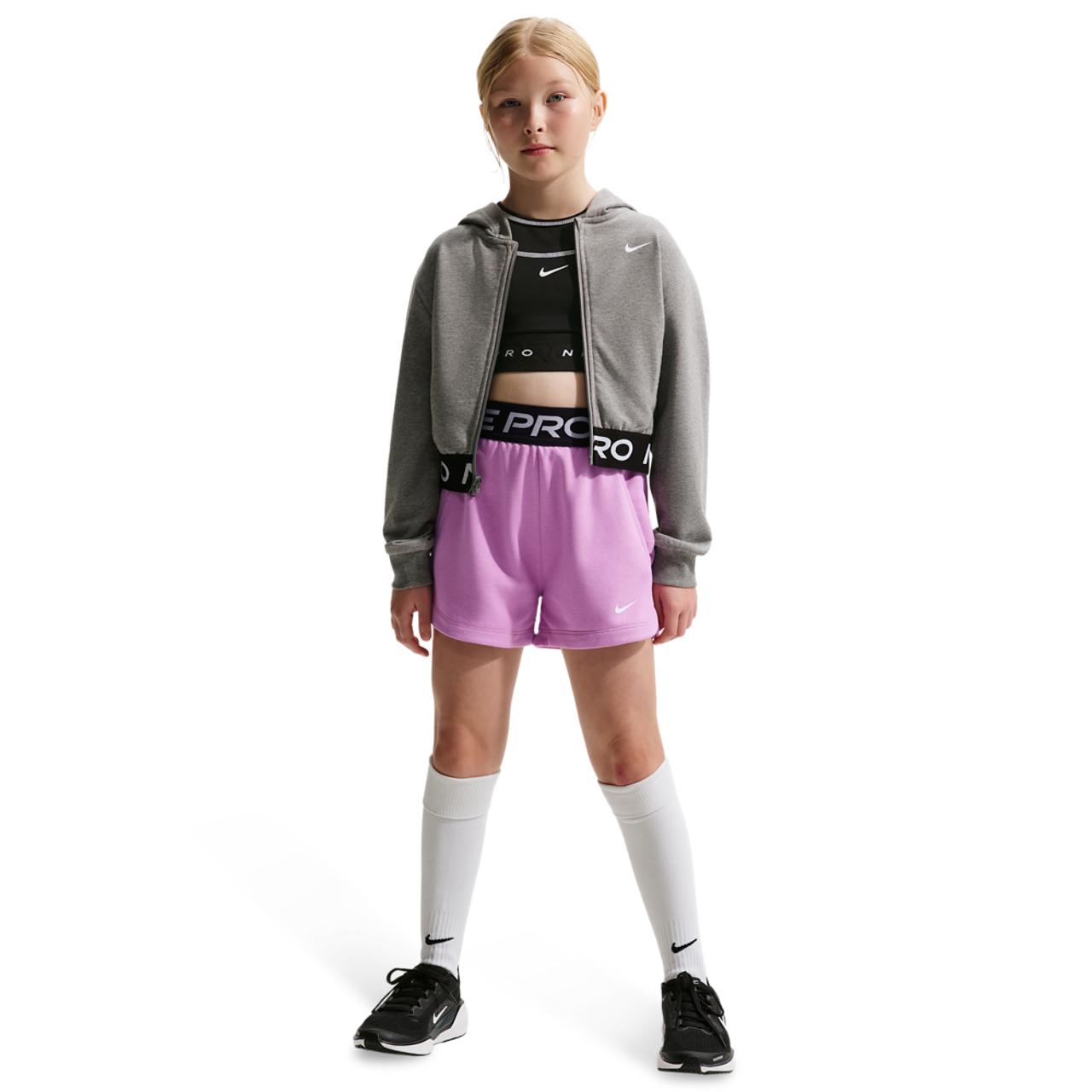 Nike Pro Dri-FIT Fleece Shorts Image 3 of 4. Tap to open photo gallery.