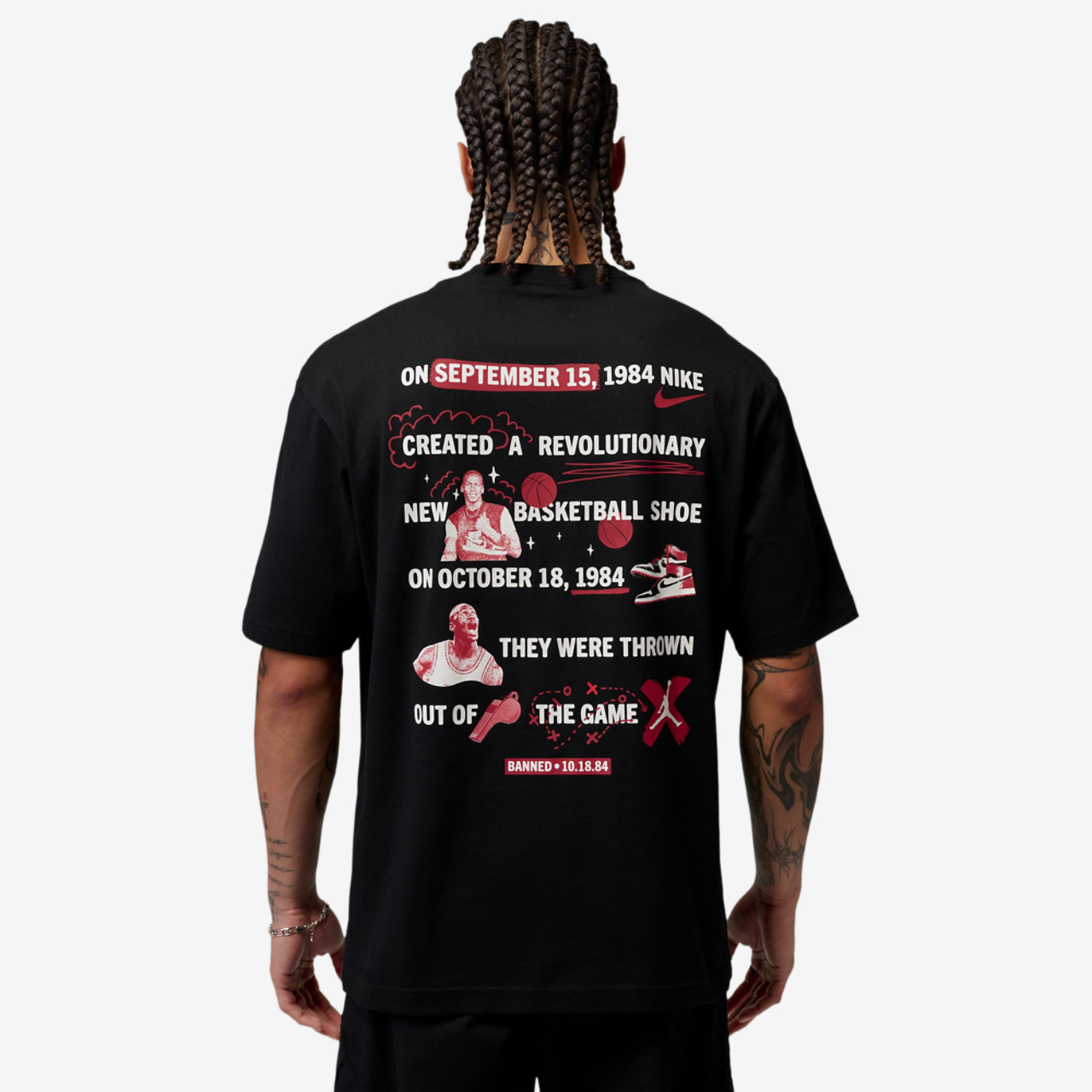 Jordan Brooklyn Banned Graphic Short Sleeve Crew Image 4 of 4. Tap to open photo gallery.