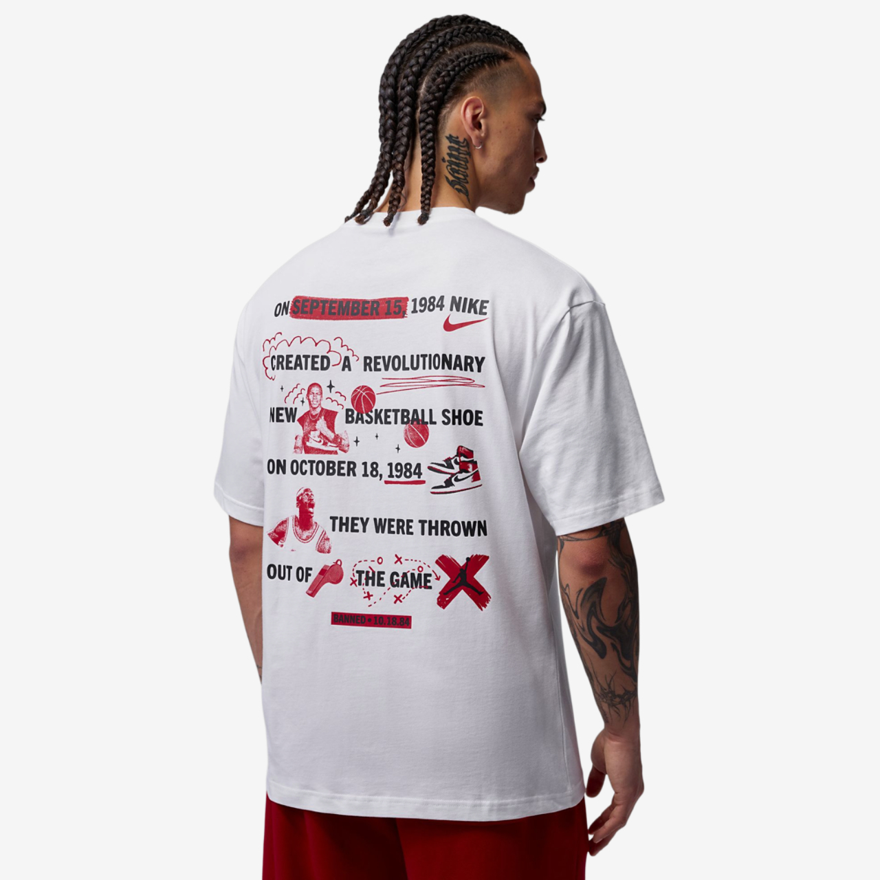 Jordan Brooklyn Banned Graphic Short Sleeve Crew Image 2 of 4. Tap to open photo gallery.