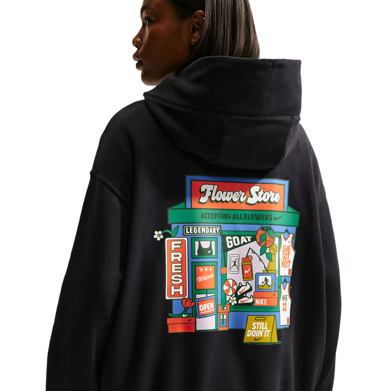 Nike Phnx Fleece Oversized PO Hoodie Image 2 of 4. Tap to open photo gallery.