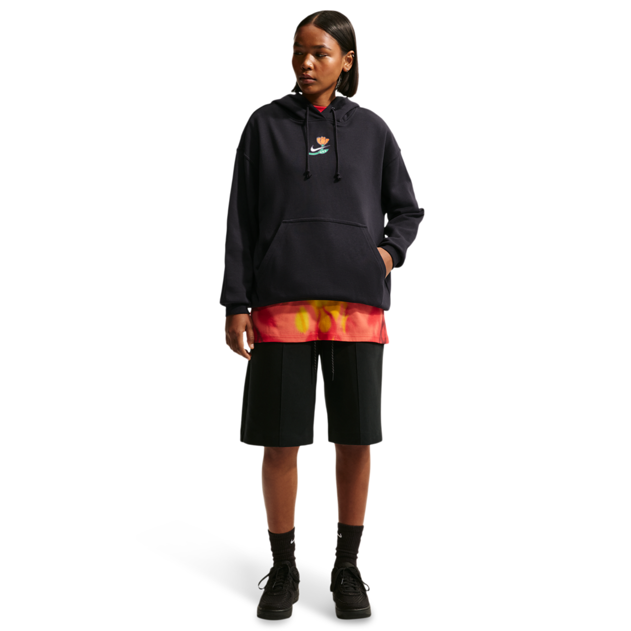 Nike Phnx Fleece Oversized PO Hoodie Image 3 of 4. Tap to open photo gallery.