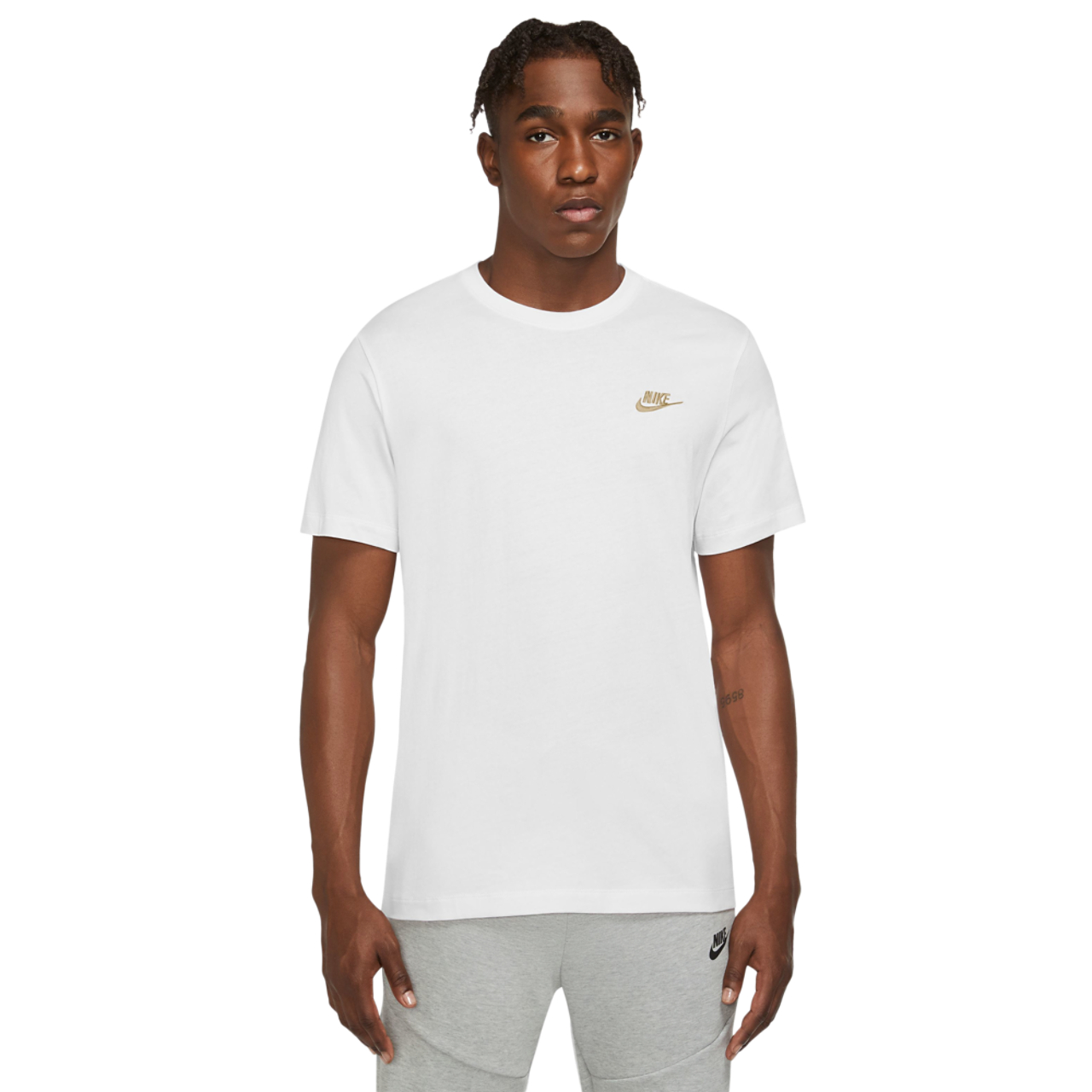 Nike NSW Club Short Sleeve T-Shirt Image 1 of 3. Tap to open photo gallery.
