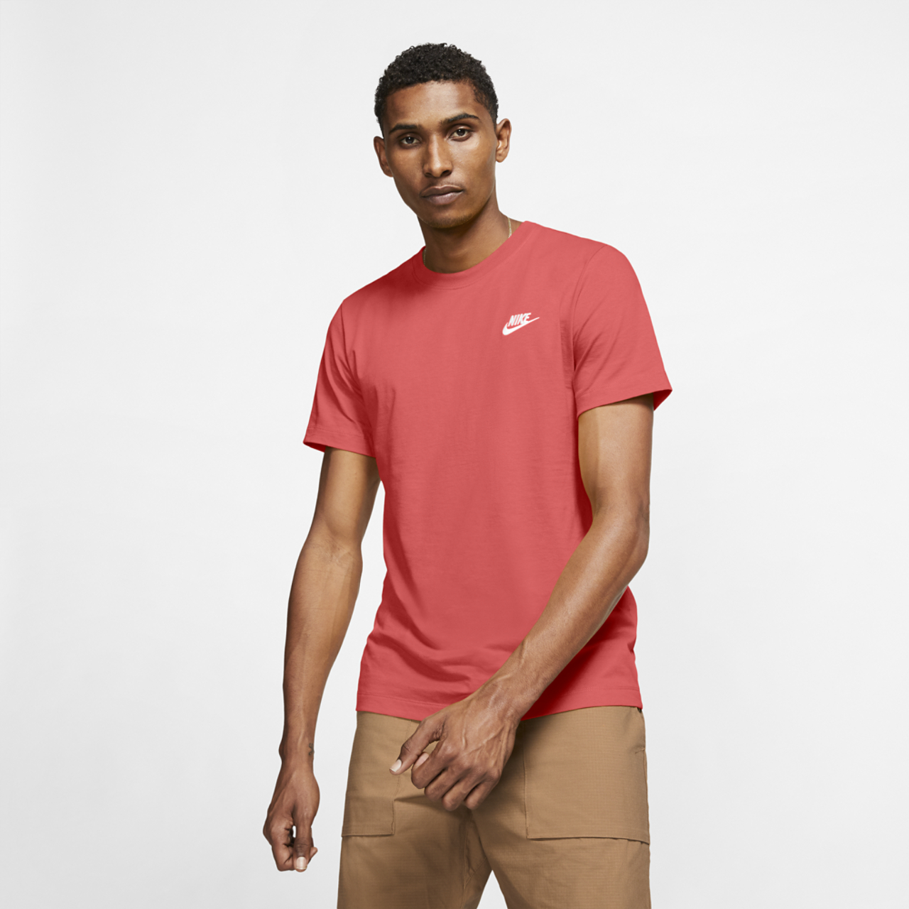 Nike NSW Club Short Sleeve T-Shirt Image 2 of 4. Tap to open photo gallery.