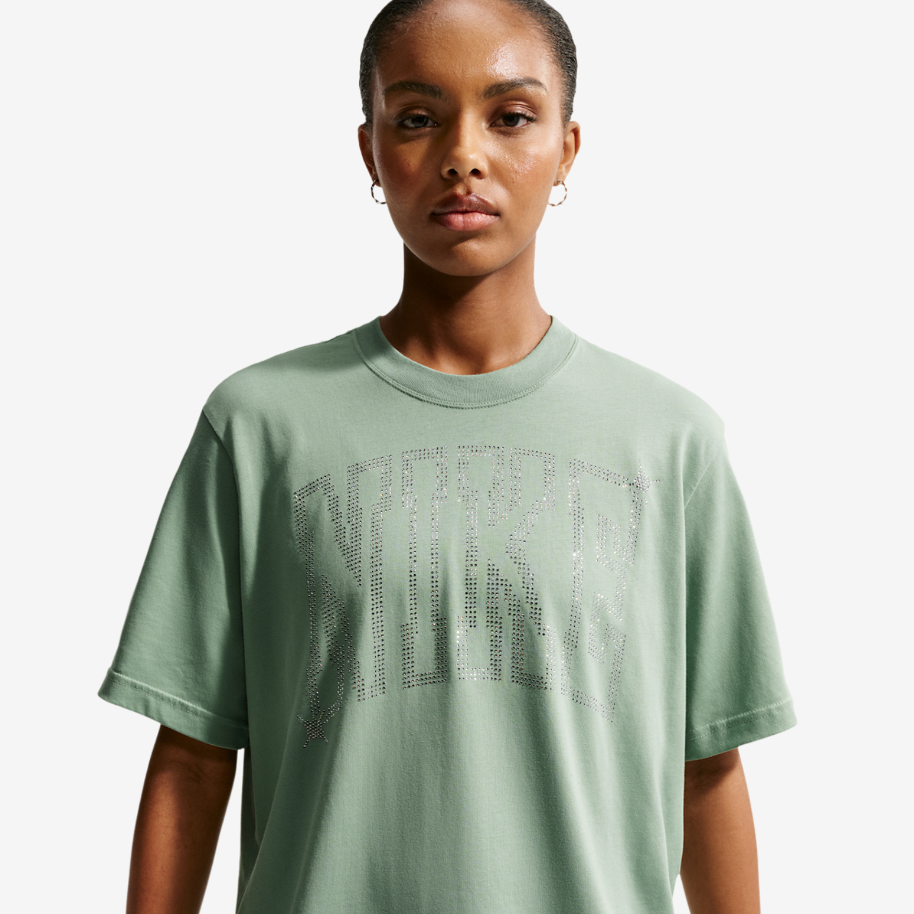 Nike NSW Classic Boxy ST7 Bling T-Shirt Image 1 of 4. Tap to open photo gallery.