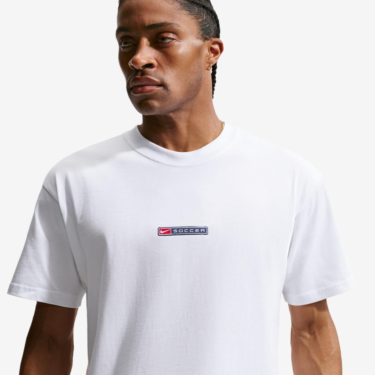 Nike NSW Boxy Soccer Loose Tee Image 1 of 4. Tap to open photo gallery.