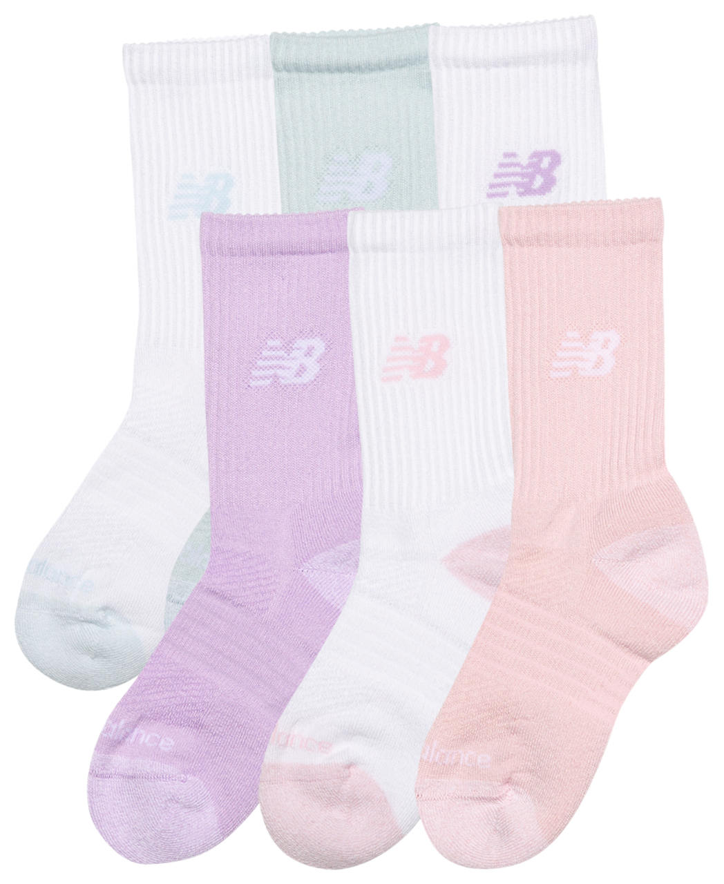 New Balance Active Cushion 6PK Crew Socks Image 2 of 3. Tap to open photo gallery.