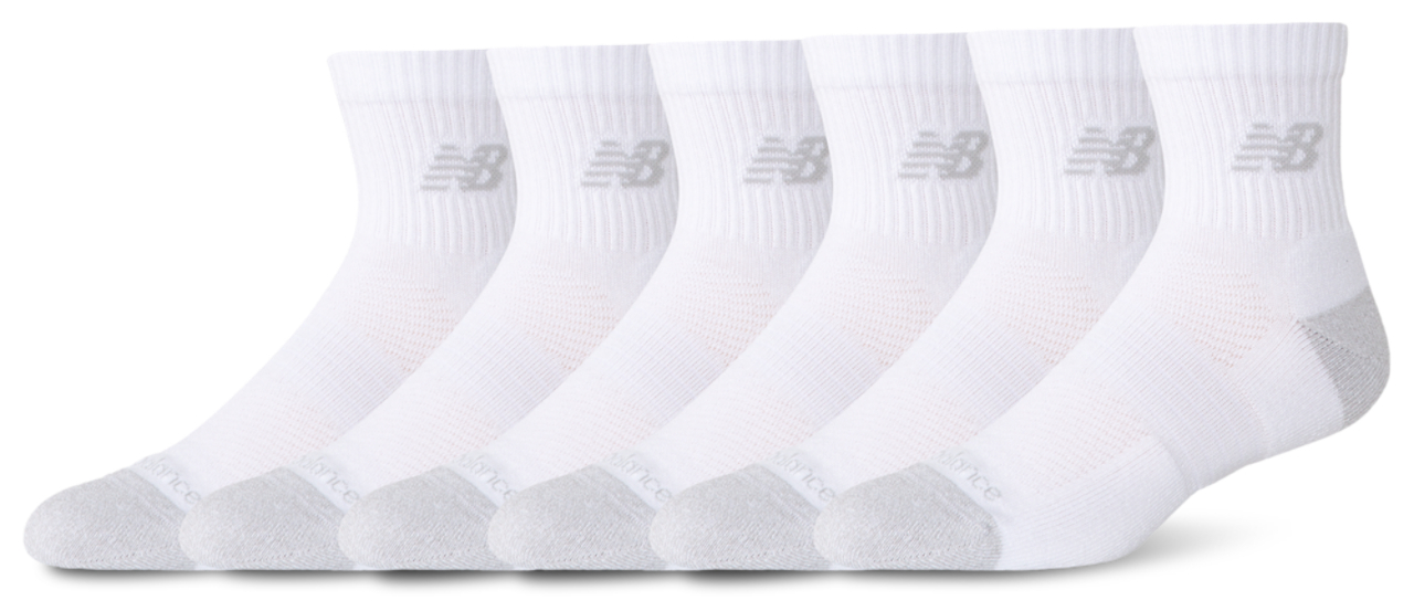 New Balance Active Cushion 6PK Quarter Sock  Image 1 of 1. Tap to open photo gallery.
