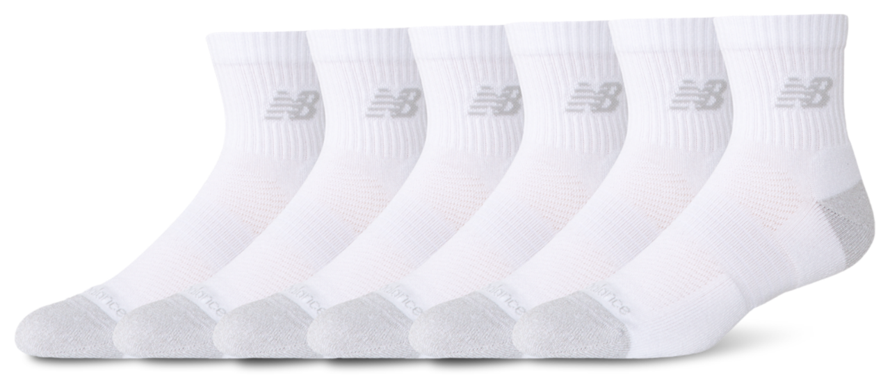 New Balance Active Cushion 6PK Quarter Sock  Image 1 of 1. Tap to open photo gallery.