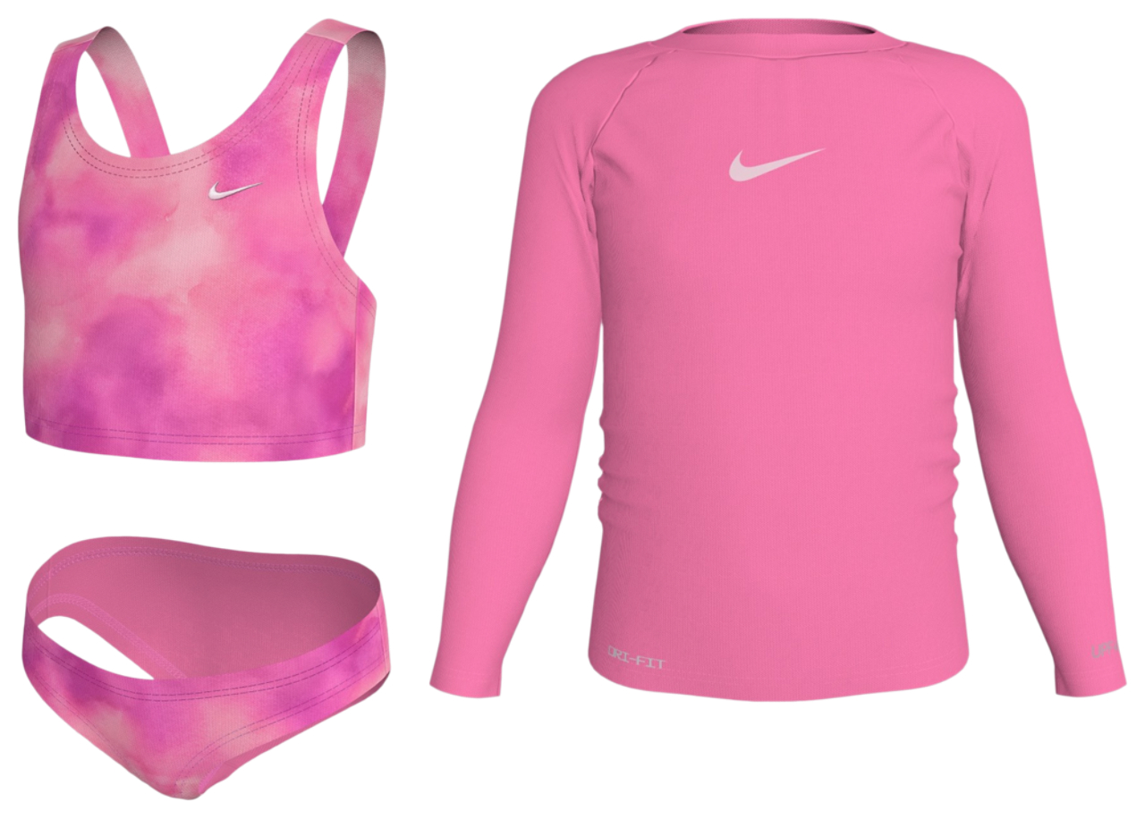 Nike Long Sleeve Hydroguard Midkini Set Image 1 of 7. Tap to open photo gallery.