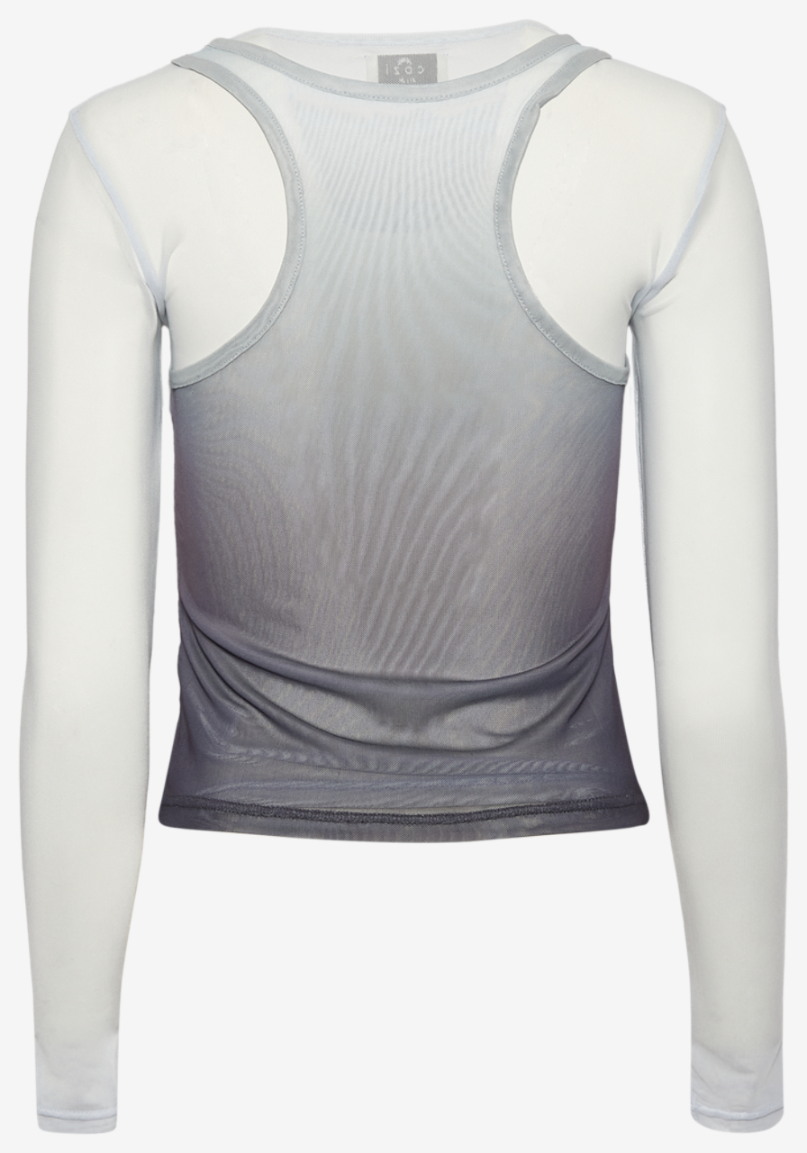Cozi Long Sleeve Layered Mesh Top Image 7 of 7. Tap to open photo gallery.