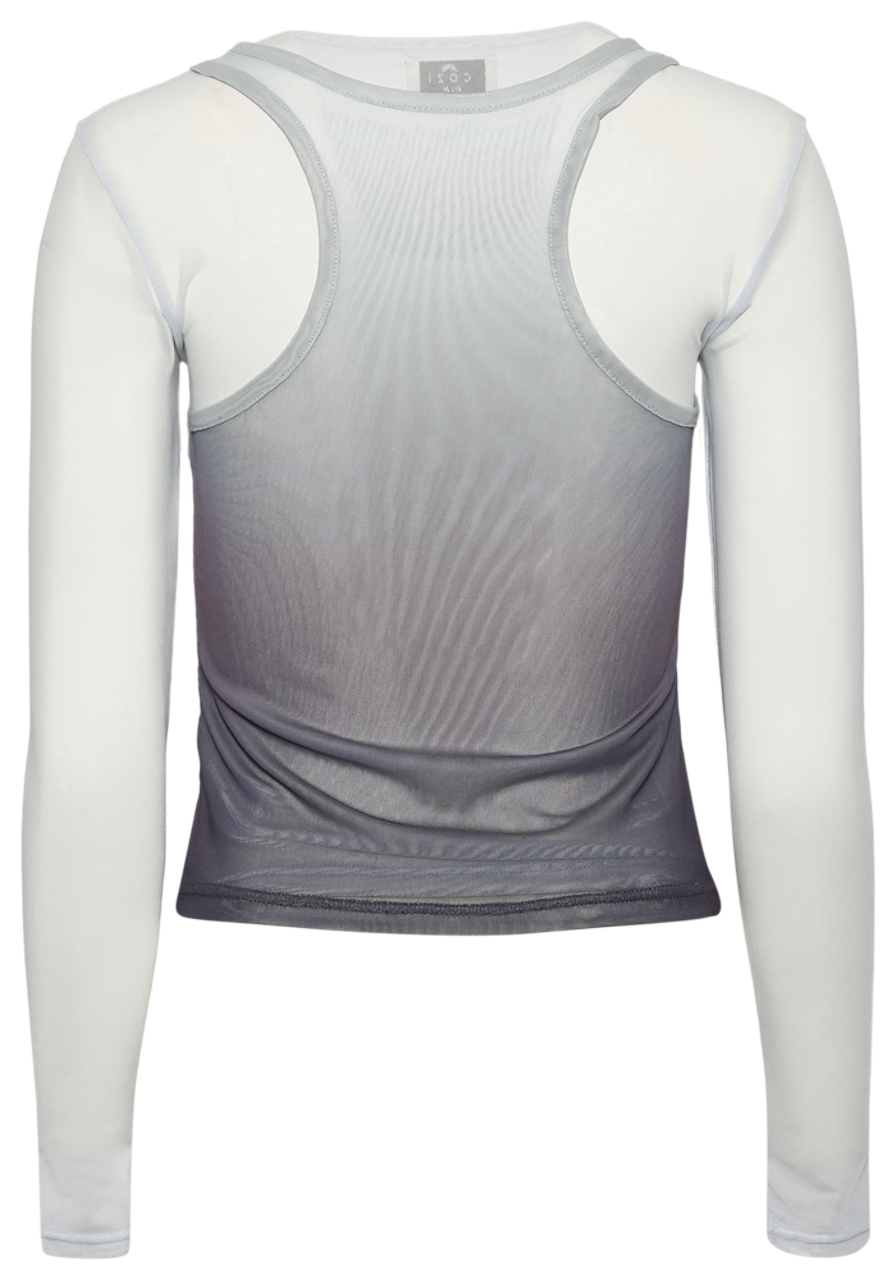 Cozi Long Sleeve Layered Mesh Top Image 7 of 7. Tap to open photo gallery.