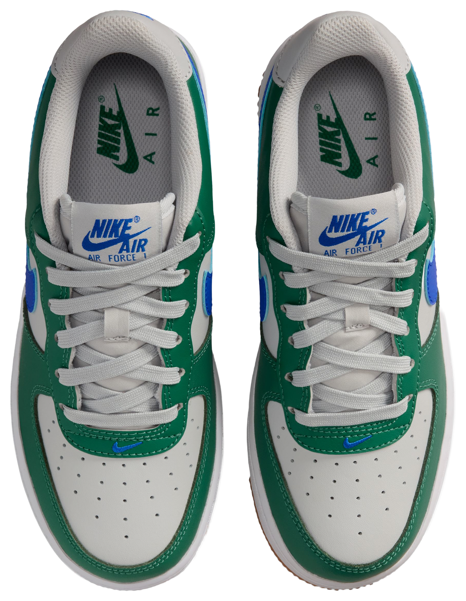 Nike Air Force 1 Low 童款 - Racer Blue/Gray Fog/Evergreen - Image 4