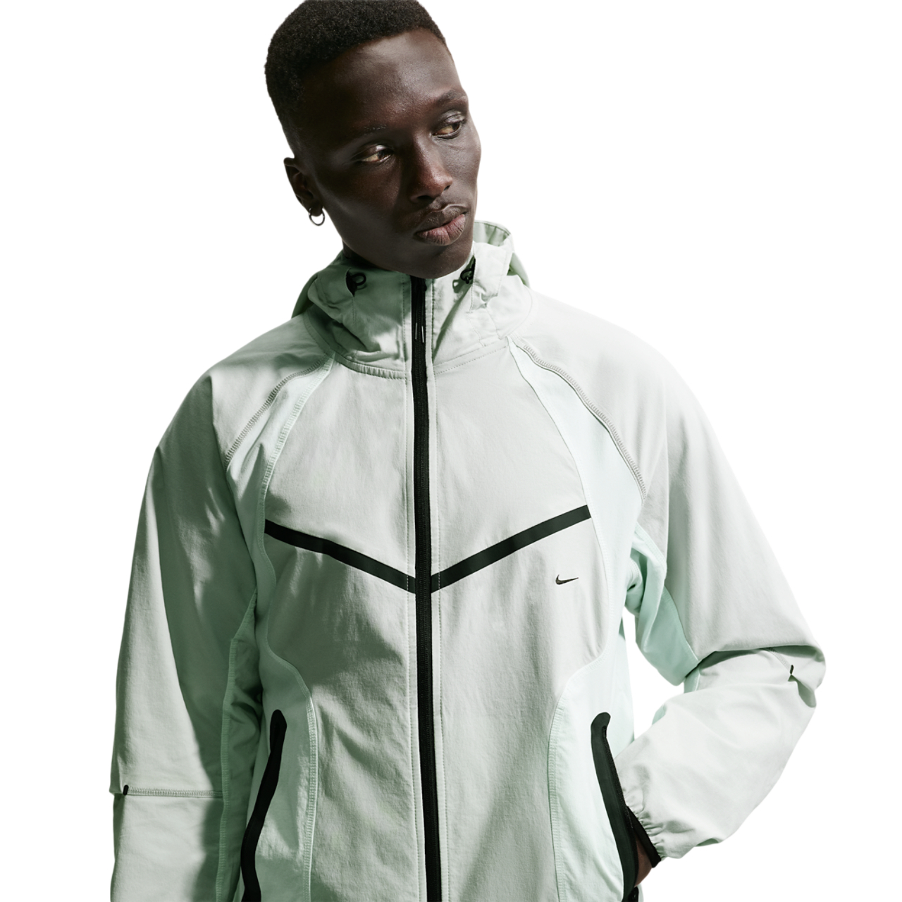 Nike Tech Drifit Woven CB FZ Windrunner Jacket Image 1 of 4. Tap to open photo gallery.