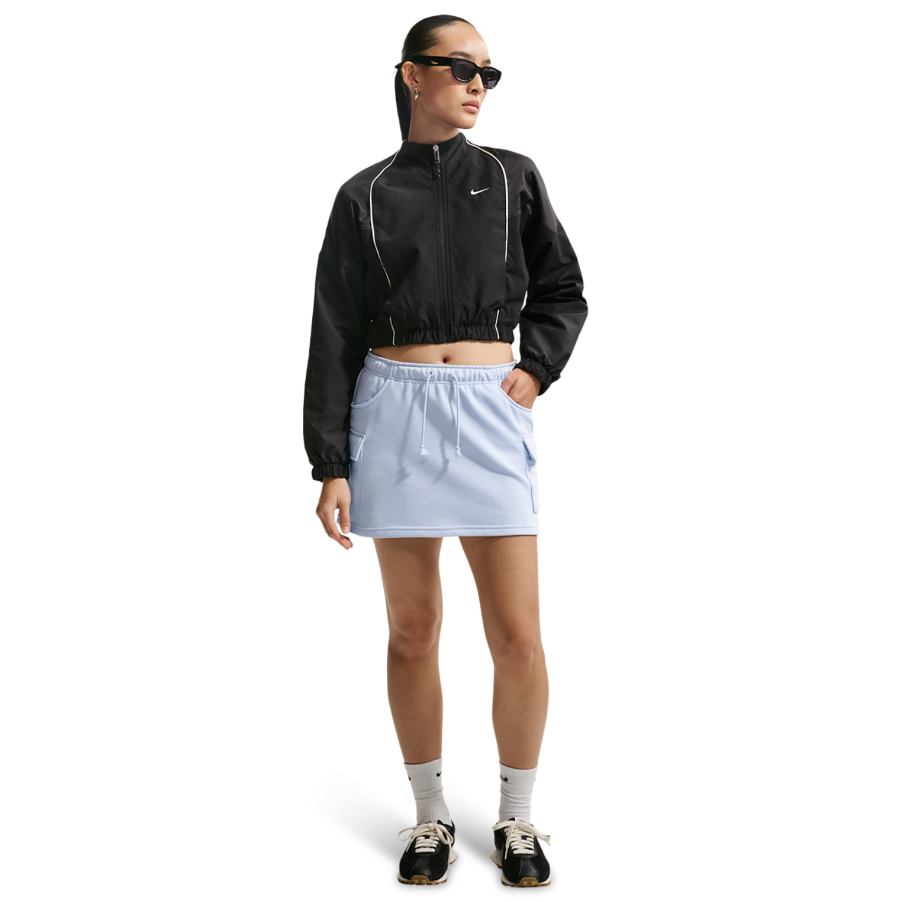 Nike NSW Phoenix Fleece Cargo Mini Skirt Image 4 of 5. Tap to open photo gallery.