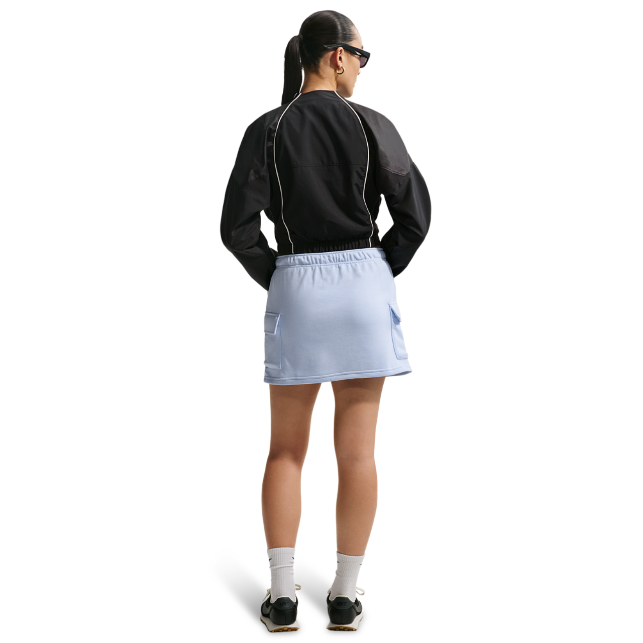 Nike NSW Phoenix Fleece Cargo Mini Skirt Image 5 of 5. Tap to open photo gallery.