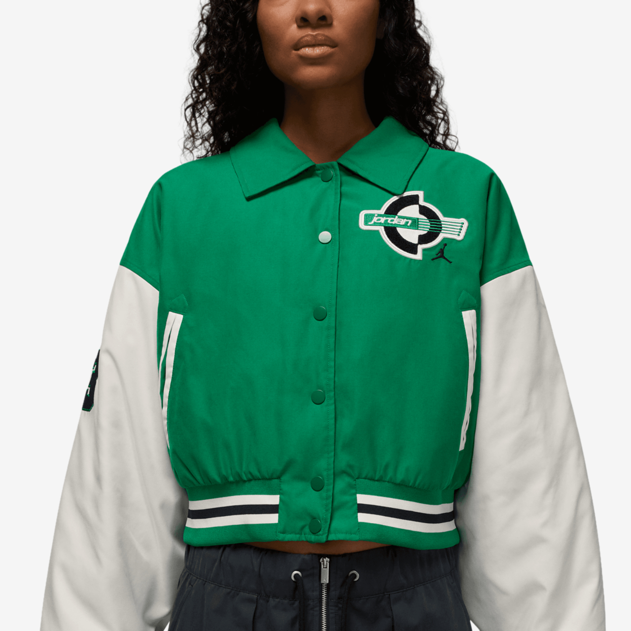 Jordan Brooklyn Varsity Filled Jacket Image 3 of 8. Tap to open photo gallery.