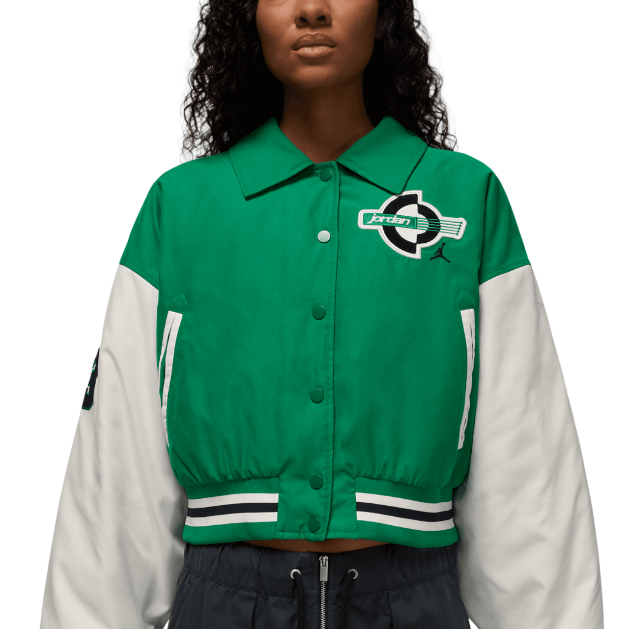 Jordan Brooklyn Varsity Filled Jacket Image 3 of 8. Tap to open photo gallery.