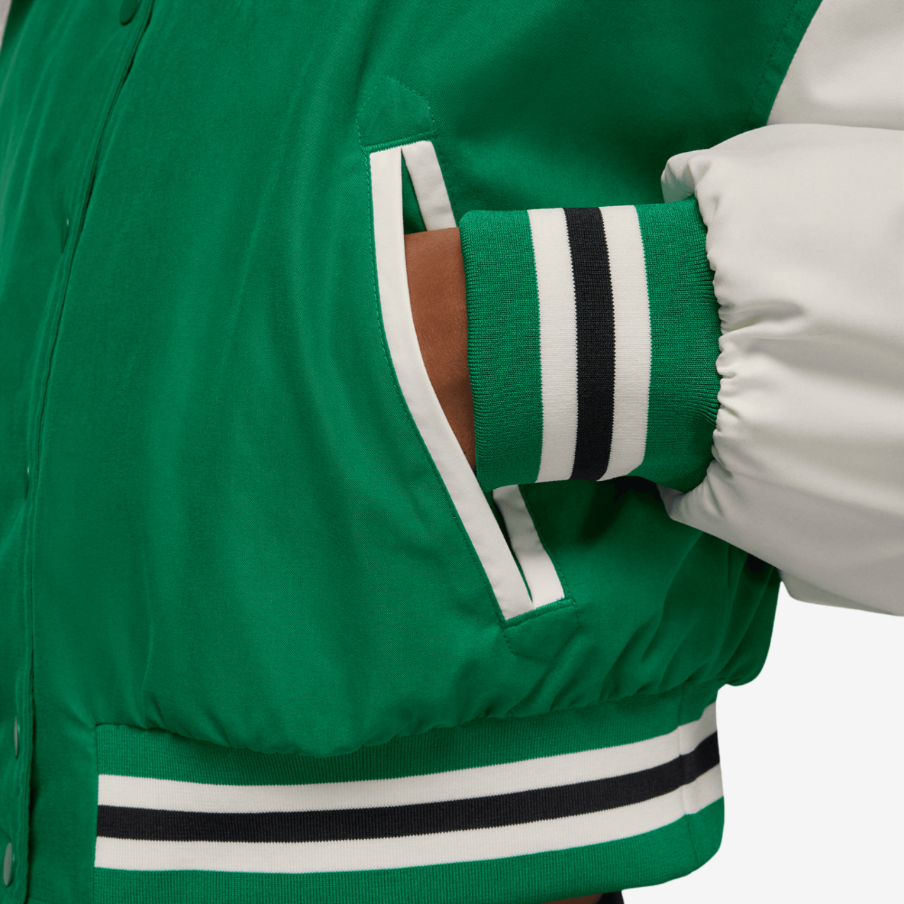 Jordan Brooklyn Varsity Filled Jacket Image 7 of 8. Tap to open photo gallery.