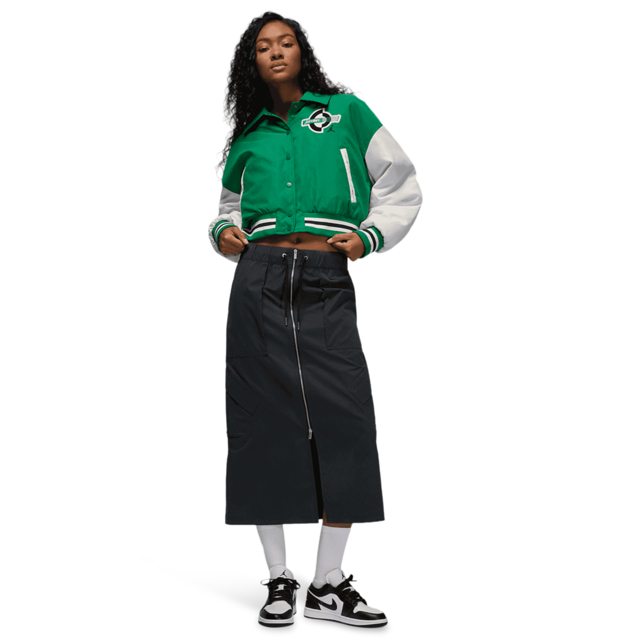 Jordan Brooklyn Varsity Filled Jacket Image 8 of 8. Tap to open photo gallery.